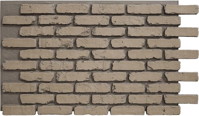 EverStone Aged Brick Faux Brick Panel, 46 7/8"W x 27"H x 1 1/4"D, Adobe Color by EkenaMillwork