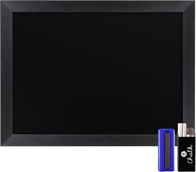 HBCY Creations 18" x 24" Rustic Black Solid Wood Frame Wall Chalkboard by HBCYCreations