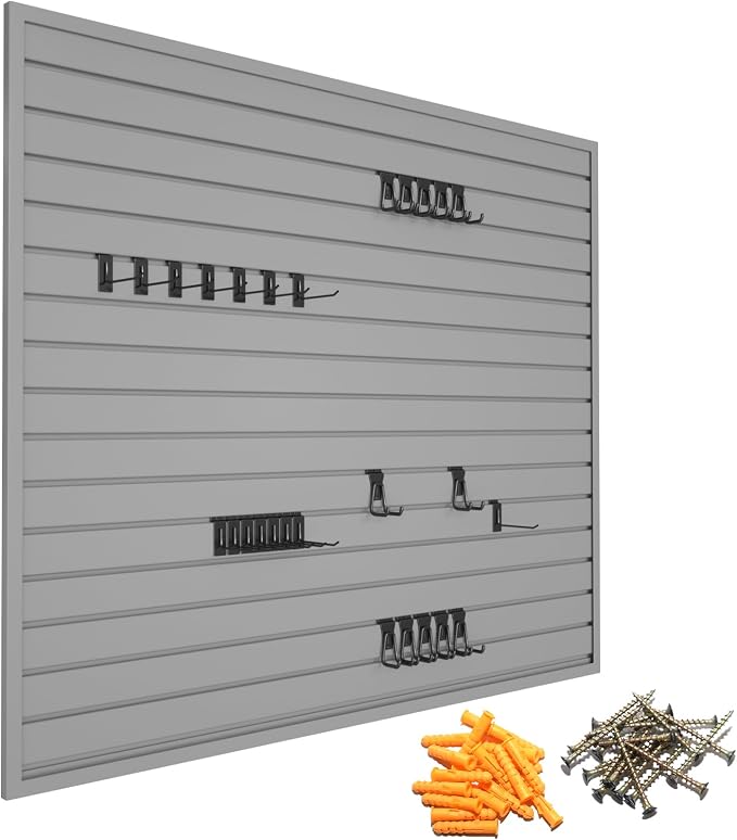 Yuzzy Slat Wall Paneling 4 x 4ft, Garage Slatwall Panel Wall Storage Systems by Yuzzy