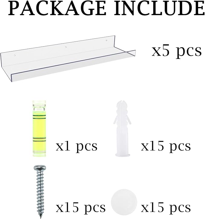 RLAVBL 5 Pack Acrylic Shelves, Living Room, Kitchen Storage - Image 5