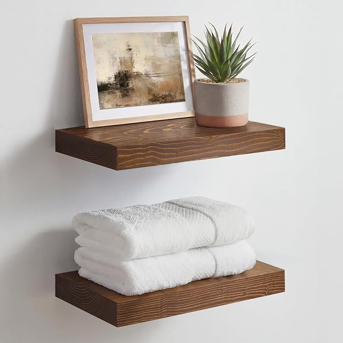 Homeforia Classic Walnut 12 inch Floating Shelf, High End Solid Real Wood Small by Homeforia