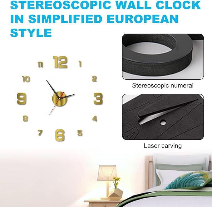 3D DIY Luminous Dial Acrylic Frameless Silent Wall Clock - Image 6