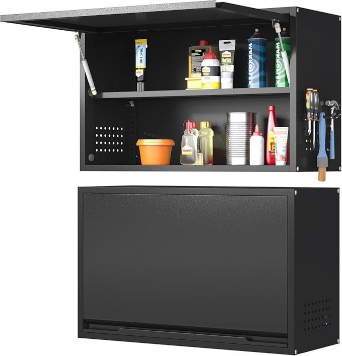 Garage Wall Cabinet, Floating Metal Wall Cabinet by Yoonkool