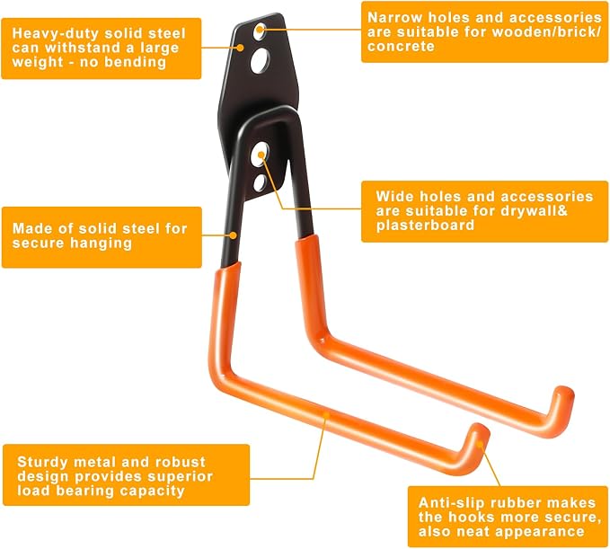 KURUI Heavy Duty Wall Hook for Tool/Water Hose, Garden Hose Holder Wall Mount - Image 5