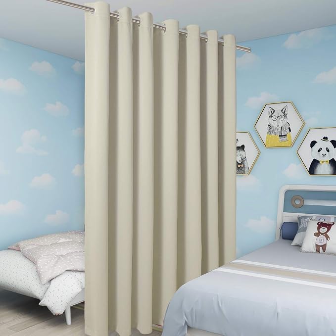 BONZER Room Divider Blackout Curtain Extra Wide Room Darkening Total Privacy - Image 5