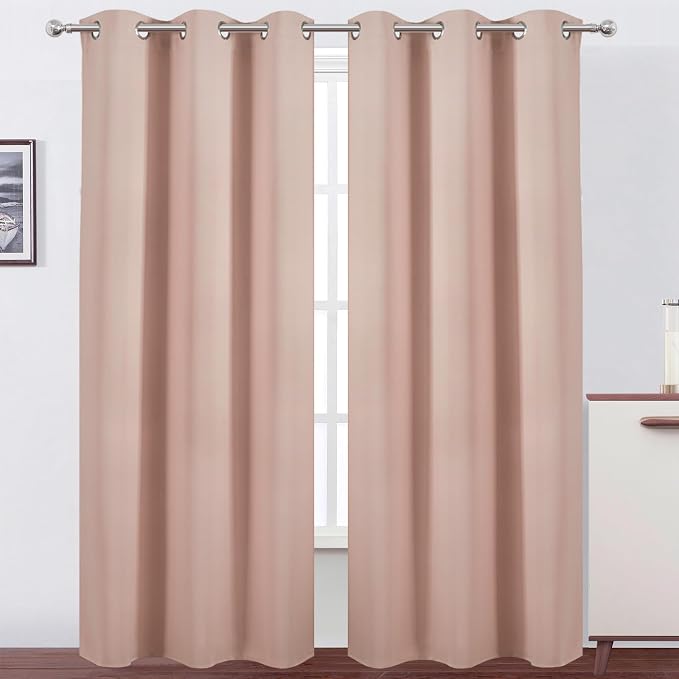 LEMOMO Blush Thermal Blackout Curtains/42 x 95 Inch/Set of 2 Panels Room by Lemomo