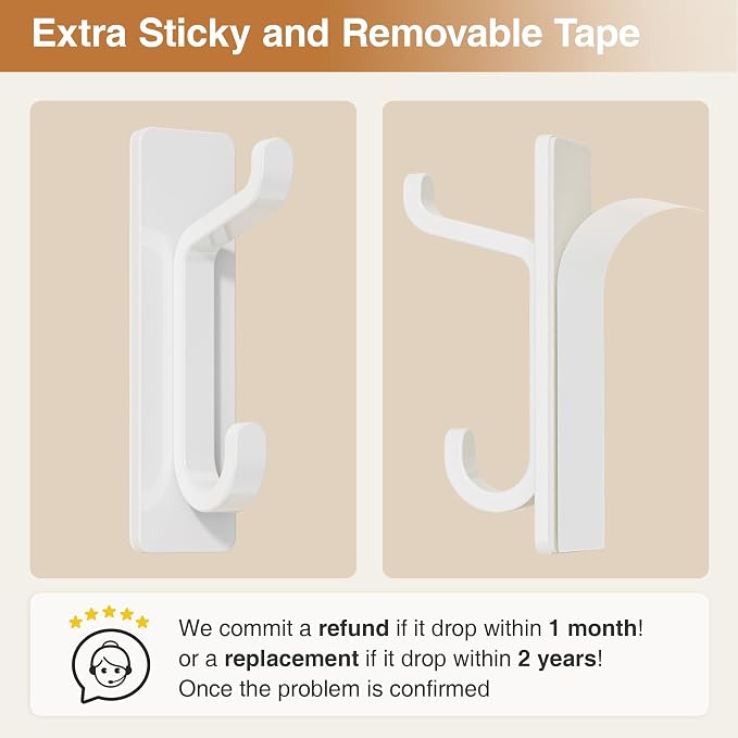 Self Adhesive Wall Hooks for Hanging: Extra Strong 13 LB, Hook for Coat - Image 5