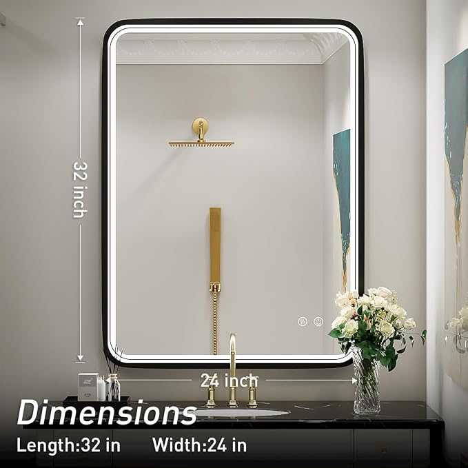 32x24 Inch LED Bathroom Mirror - Image 7