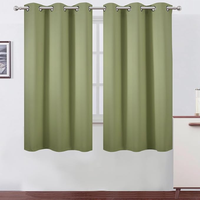 LEMOMO Blackout Curtains 42 x 63 inch/Sage Green Curtains Set of 2 by Lemomo