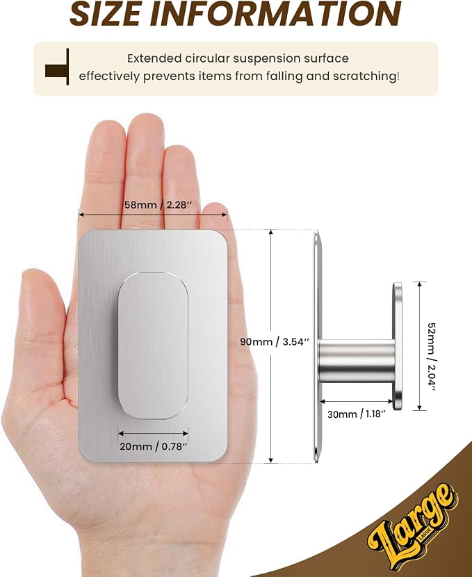 Large Heavy Duty Wall Hooks - 26lb Max - Image 2