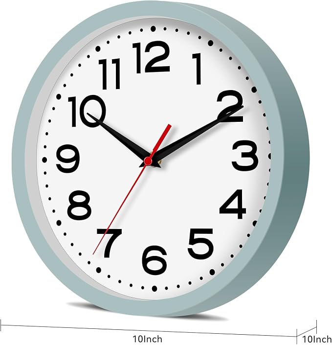 Roymnie Wall Clock Silent Non-Ticking Modern Clock Battery Operated10 Inch - Image 2