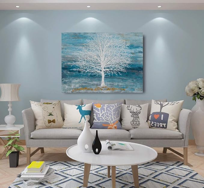 Yihui Arts Canvas Art Wall Decor, Modern Nature Teal Artwork Prints, Large Size - Image 4