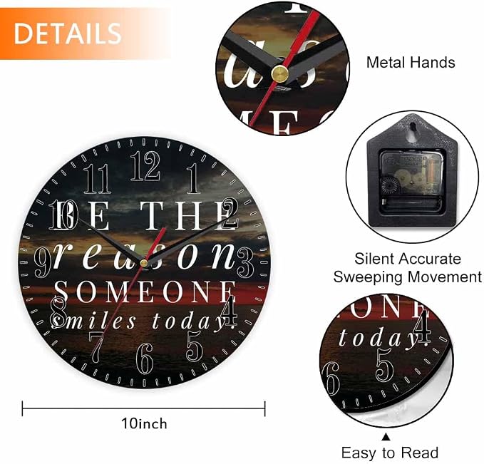Mxocom Faith Quote Wall Clock Motivational and Inspirational Quote About Life - Image 2