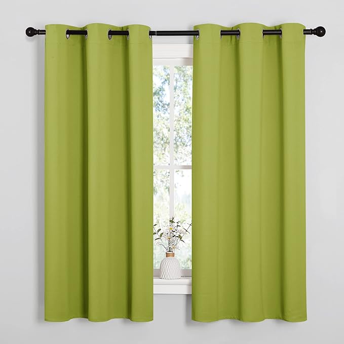 NICETOWN Fresh Green Blackout Curtains 68 inches Length by NICETOWN