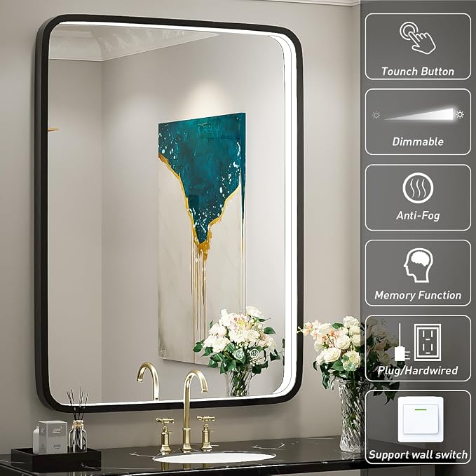 32x24 Inch LED Bathroom Mirror - Image 4