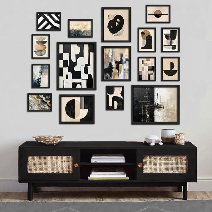 ANERZA 16 PCS Black and White Abstract Wall Art Decor, Minimalist Gallery Wall - Image 5