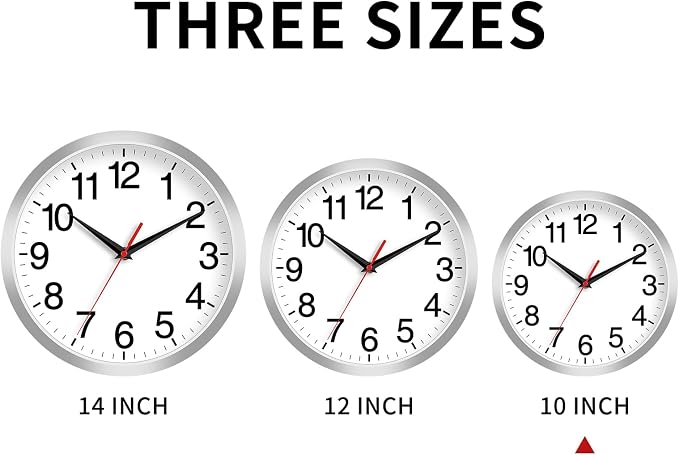Rohioue Wall Clock Modern 10 Inch Battery Operated Silent Non Ticking Analog - Image 2