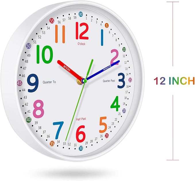 Silent Kids Wall Clock – Non-Ticking, Battery-Powered - Image 5
