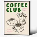 Black Framed Canvas Wall Art Posters Kitchen Coffee Club Print Vintage Coffee by PDFI