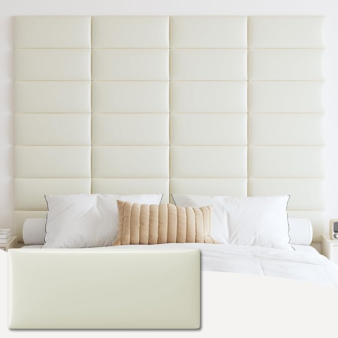 IFNOW Wall Mounted Upholstered Headboard Full, 3D Peel and Stick Soundproof by IFNOW