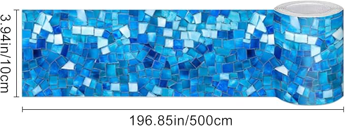 HOMETITUTE Wallpaper Border Peel and Stick Wall Accent PVC Mosaic Wall Borders - Image 5