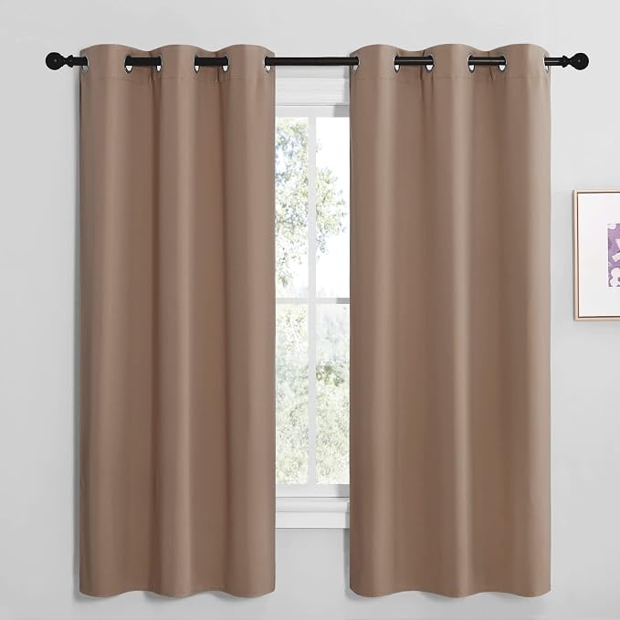 NICETOWN Short Window Treatment Thermal Insulated Solid Grommet Blackout by NICETOWN