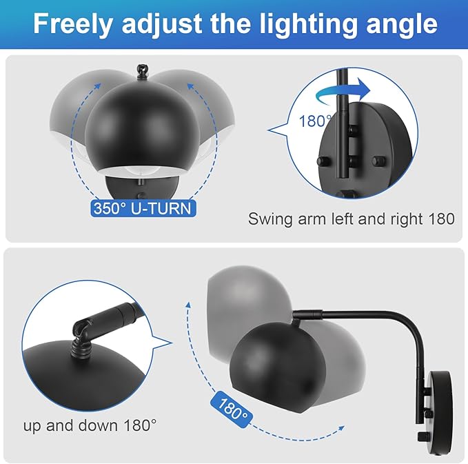 VATONI Wall Sconce with Remote Control, Dimmable Plug in Wall Sconces and - Image 5