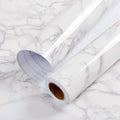 practicalWs Glossy Marble Contact Paper Granite White/Grey Kitchen Countertop by practicalWs