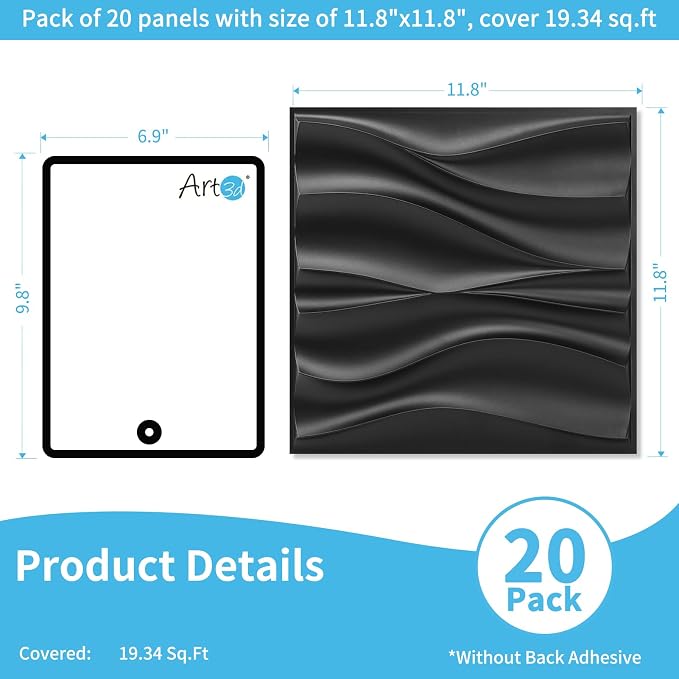 Art3d 20 Pack Decorative 3D Wall Panels, 19 Sq.Feet PVC Interior Wall Décor - Image 2