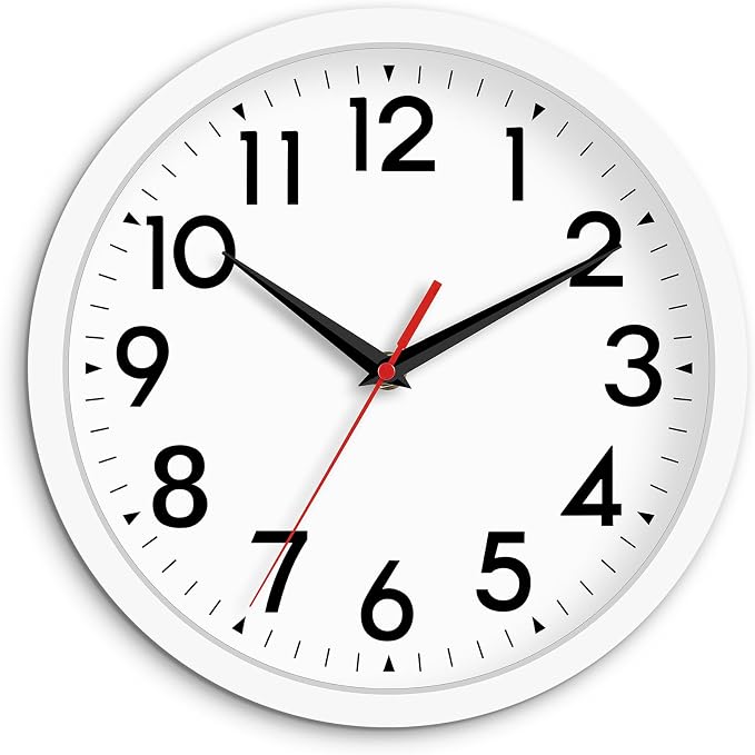 DAXSMY 12 Inch Wall Clock Battery Operated Silent Non Ticking Analog Modern by DAXSMY
