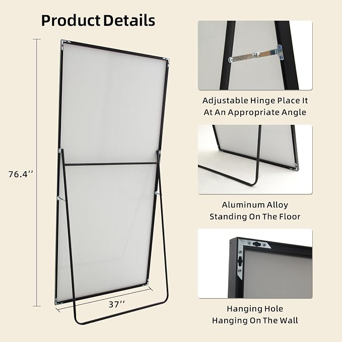 Beauty4U 76" x 37" Full Length Mirror - Image 3