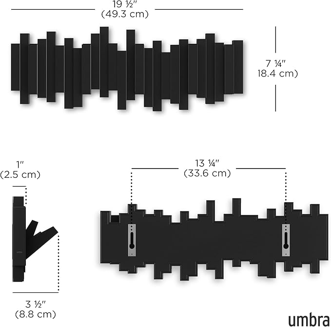 Umbra Sticks Wall-Mounted Coat Rack Rail Hook - Image 3