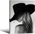 FuSatisYilife Trendy Black And White Framed Wall Art Cool Western Woman Smoking by FuSatisYilife