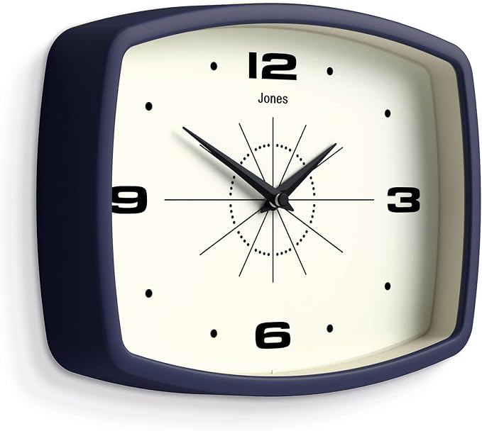 JONES CLOCKS® Movie Wall Clock | Rectangular Retro Clock | 25cm | Blue | Cool - Image 2