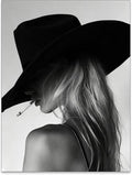 FuSatisYilife Trendy Black And White Wall Art Cool Western Woman Smoking Prints by FuSatisYilife