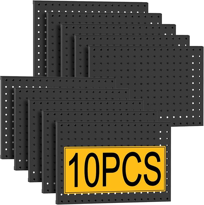 PBHEPJ 10 Pcs Metal Pegboard Panels, Heavy Duty Peg Boards by PBHEPJ