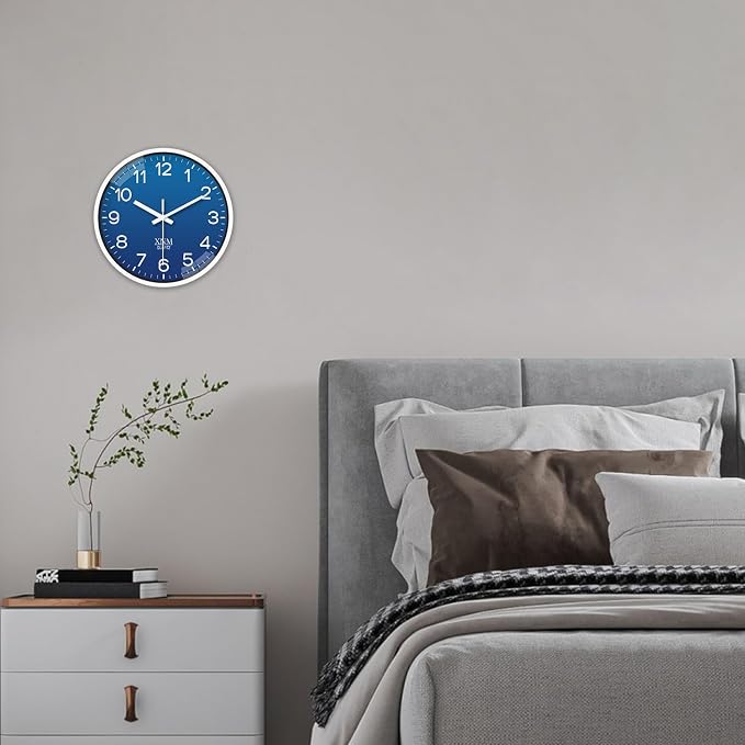 XNM 10 Inch Modern Navy Blue Clock - Image 4