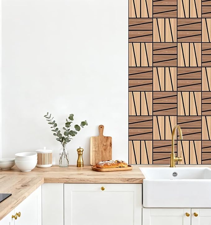 WoveN SounD Artisan Acoustic Wall Panels, 16 Pack 12x12 Inch, PVC Wood Grain - Image 9