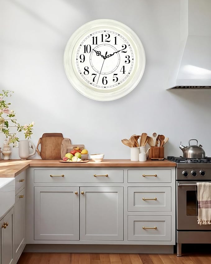 Vintage Wall Clock 16 Inch Quartz Silent Non-Ticking Analog Clock Battery - Image 8