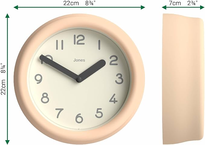 JONES CLOCKS® Fuze wall Clock | Small Round Clock | Beige | Playful Modern - Image 3