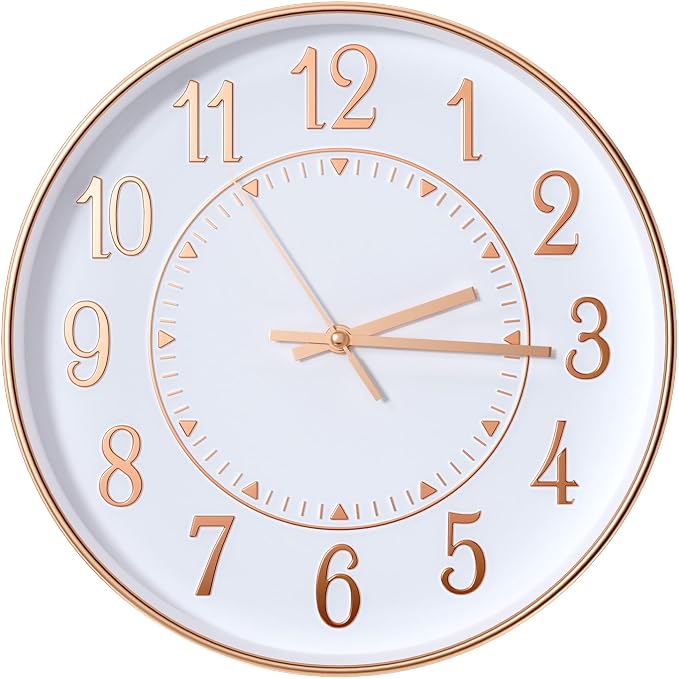 Wall Clock Modern Non-Ticking Battery Operated Silent Wall Clocks Simple Style by BAKBRAND