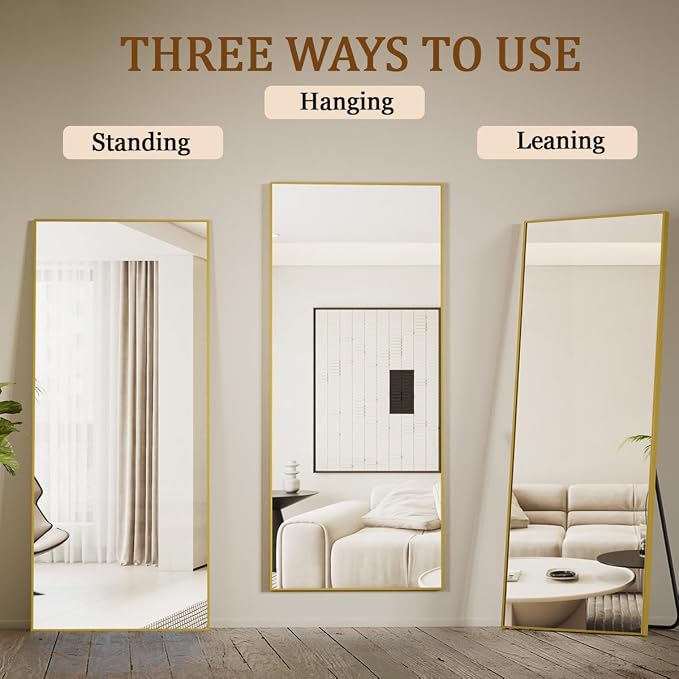 Koonmi 71"x26" Floor Mirror Full Length, Bedroom Floor Body Mirror - Image 5