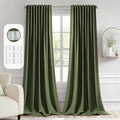 MIULEE Olive Green Back Tab Blackout Curtains 120 Inch Long 2 Panels Set by MIULEE