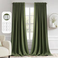 MIULEE Olive Green Back Tab Blackout Curtains 102 Inch Long 2 Panels Set by MIULEE