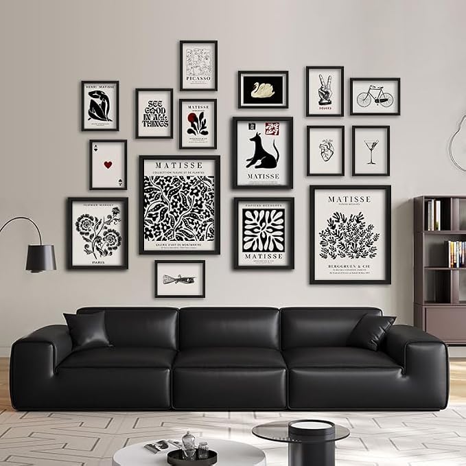ANERZA 16 PCS Framed Black and White Wall Art Decor, Matisse Abstract Wall - Image 7