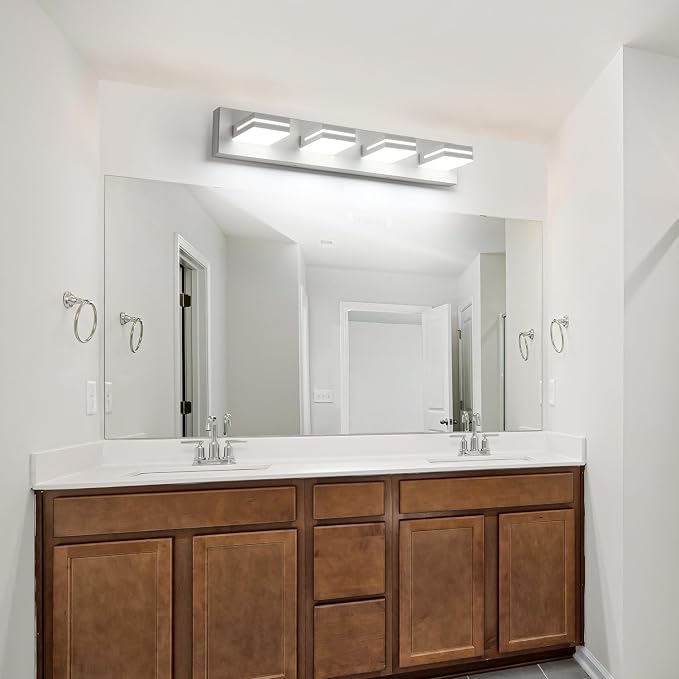 SineRise LED Modern Bathroom Vanity Light Fixtures, Matte White Modern Acrylic - Image 5