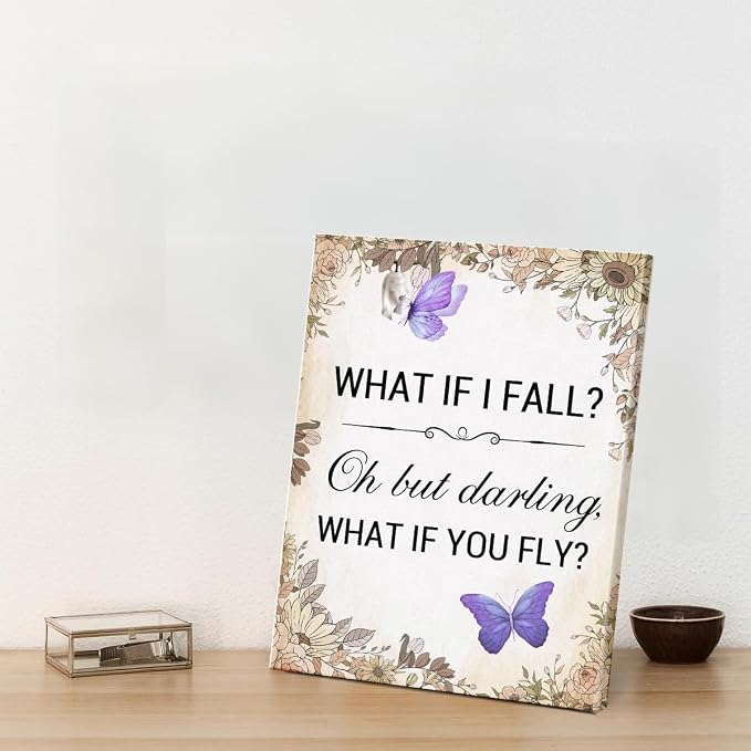 Inspirational Purple Butterfly Wall Art Decor, What If You Fly Motivational - Image 6