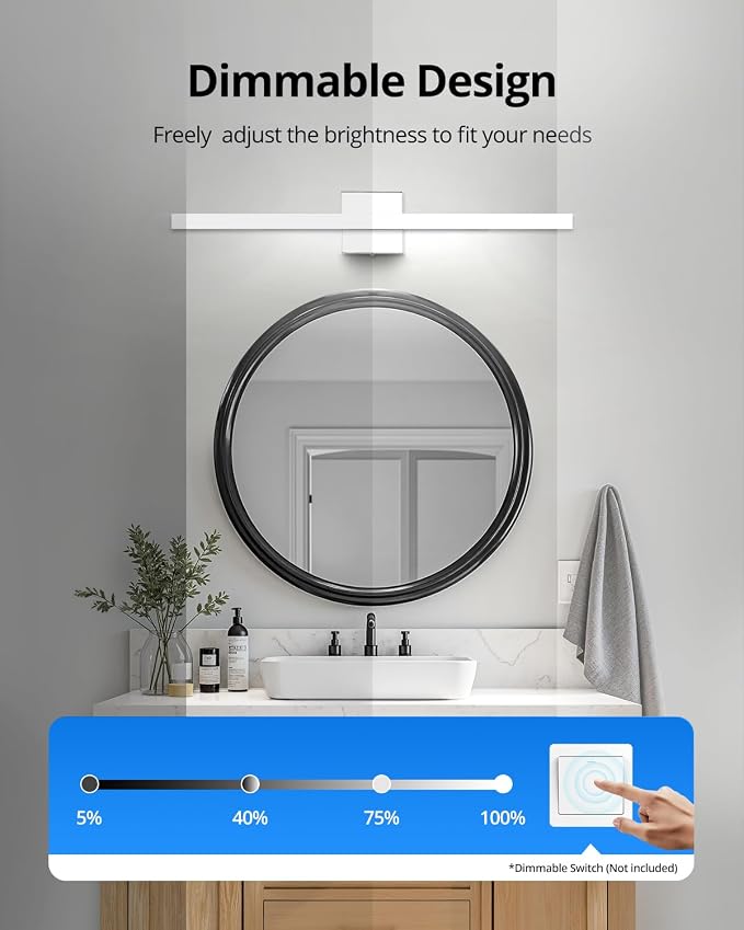 Combuh LED Bathroom Vanity Light Bar Dimmable IP44 Over Mirror Lighting Fixture - Image 2