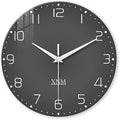XNM Dark Grey Wall Clock for Bedroom Glass Modren Simple Wall Clock Battery by XNMwallclock