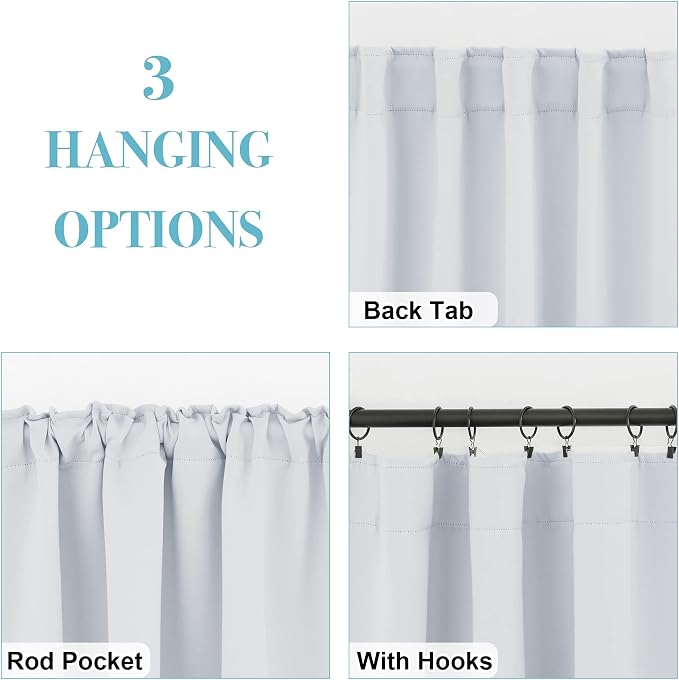 RYB HOME Blackout Curtains for Bedroom, Privacy Thermal Insulating Window - Image 2